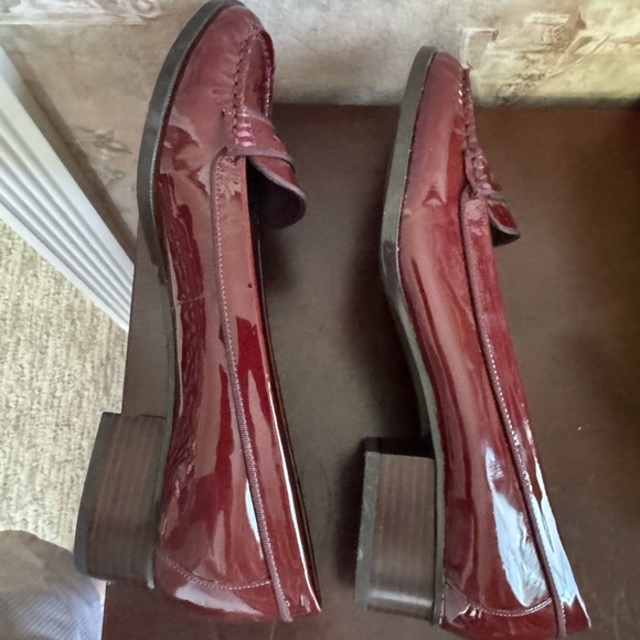 RALPH LAUREN PATENT LEATHER PENNY LOAFERS BURGUNDY SIZE 11B - Picture 4 of 8